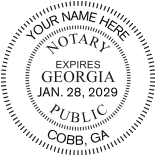 Georgia Notary Seal (Self Ink Stamp) - Customer can type in their info